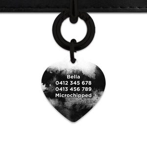 Bailey And Bone Pet Tag Black And White Ink Marble Pet Tag