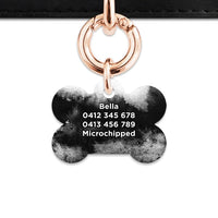 Bailey And Bone Pet Tag Black And White Ink Marble Pet Tag