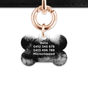 Bailey And Bone Pet Tag Black And White Ink Marble Pet Tag