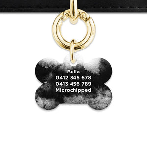 Bailey And Bone Pet Tag Black And White Ink Marble Pet Tag