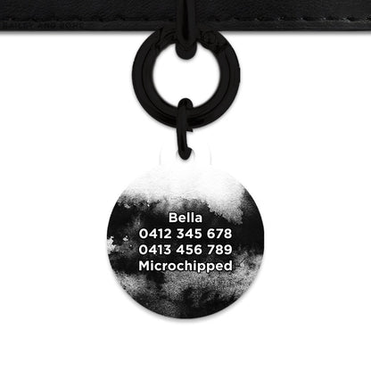 Bailey And Bone Pet Tag Black And White Ink Marble Pet Tag