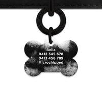 Bailey And Bone Pet Tag Black And White Ink Marble Pet Tag