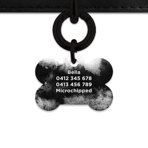 Bailey And Bone Pet Tag Black And White Ink Marble Pet Tag