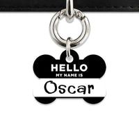 Bailey And Bone Pet Tag Black Hello My Name Is Pet Tag