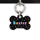 Bailey And Bone Pet Tag Black Pastel Confetti Pet Tag