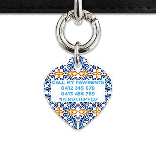 Bailey And Bone Pet Tag Blue And Orange Tiles Pet Tag