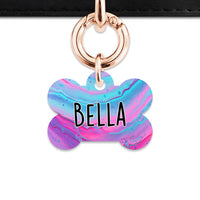 Bailey And Bone Pet Tag Blue And Purple Marble Pet Tag