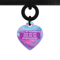 Bailey And Bone Pet Tag Blue And Purple Marble Pet Tag