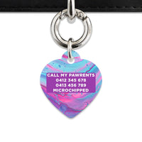 Bailey And Bone Pet Tag Blue And Purple Marble Pet Tag