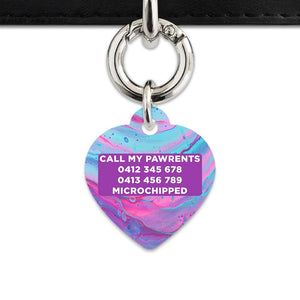 Bailey And Bone Pet Tag Blue And Purple Marble Pet Tag