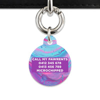 Bailey And Bone Pet Tag Blue And Purple Marble Pet Tag
