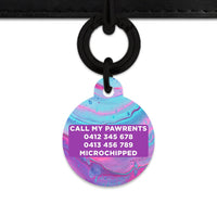 Bailey And Bone Pet Tag Blue And Purple Marble Pet Tag
