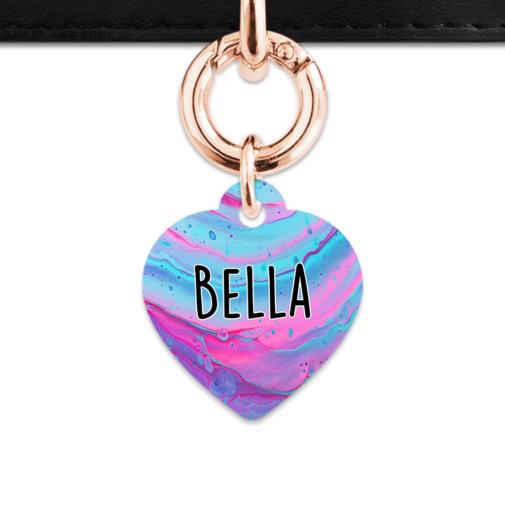 Bailey And Bone Pet Tag Blue And Purple Marble Pet Tag