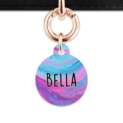 Bailey And Bone Pet Tag Blue And Purple Marble Pet Tag