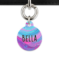 Bailey And Bone Pet Tag Blue And Purple Marble Pet Tag