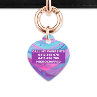 Bailey And Bone Pet Tag Blue And Purple Marble Pet Tag