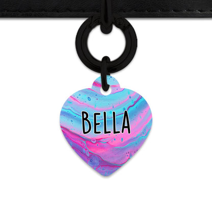 Bailey And Bone Pet Tag Blue And Purple Marble Pet Tag