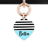Bailey And Bone Pet Tag Blue Black And White Stripes Pet Tag