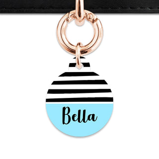Bailey And Bone Pet Tag Blue Black And White Stripes Pet Tag