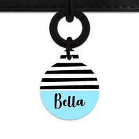 Bailey And Bone Pet Tag Blue Black And White Stripes Pet Tag