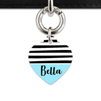 Bailey And Bone Pet Tag Blue Black And White Stripes Pet Tag