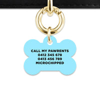 Bailey And Bone Pet Tag Blue Black And White Stripes Pet Tag
