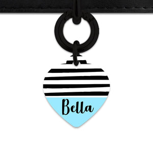 Bailey And Bone Pet Tag Blue Black And White Stripes Pet Tag