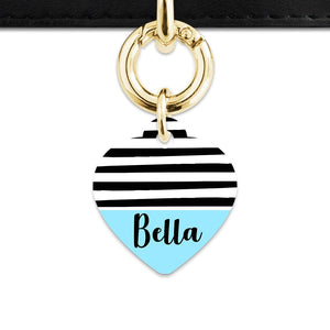 Bailey And Bone Pet Tag Blue Black And White Stripes Pet Tag