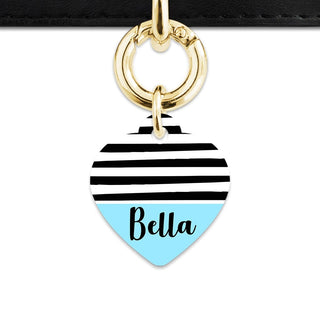 Bailey And Bone Pet Tag Blue Black And White Stripes Pet Tag