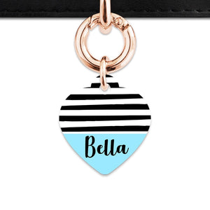 Bailey And Bone Pet Tag Blue Black And White Stripes Pet Tag