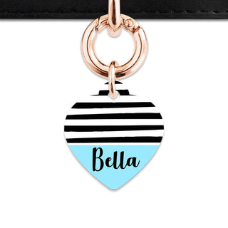 Bailey And Bone Pet Tag Blue Black And White Stripes Pet Tag