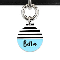 Bailey And Bone Pet Tag Blue Black And White Stripes Pet Tag