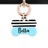 Bailey And Bone Pet Tag Blue Black And White Stripes Pet Tag