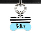 Bailey And Bone Pet Tag Blue Black And White Stripes Pet Tag
