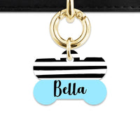Bailey And Bone Pet Tag Blue Black And White Stripes Pet Tag