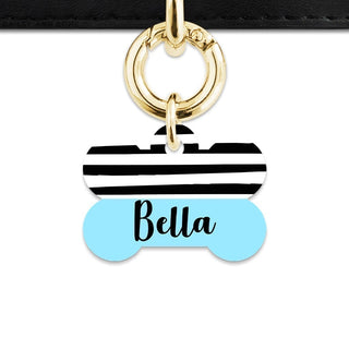 Bailey And Bone Pet Tag Blue Black And White Stripes Pet Tag
