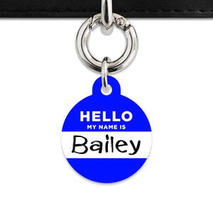 Bailey And Bone Pet Tag Blue Hello My Name Is Pet Tag