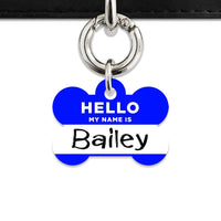 Bailey And Bone Pet Tag Blue Hello My Name Is Pet Tag