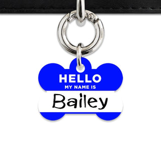 Bailey And Bone Pet Tag Blue Hello My Name Is Pet Tag