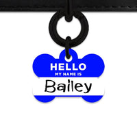 Bailey And Bone Pet Tag Blue Hello My Name Is Pet Tag
