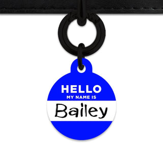 Bailey And Bone Pet Tag Blue Hello My Name Is Pet Tag