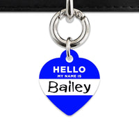 Bailey And Bone Pet Tag Blue Hello My Name Is Pet Tag