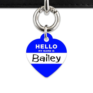 Bailey And Bone Pet Tag Blue Hello My Name Is Pet Tag