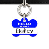Bailey And Bone Pet Tag Blue Hello My Name Is Pet Tag