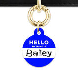 Bailey And Bone Pet Tag Blue Hello My Name Is Pet Tag