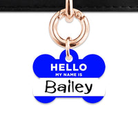 Bailey And Bone Pet Tag Blue Hello My Name Is Pet Tag