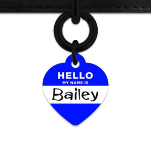 Bailey And Bone Pet Tag Blue Hello My Name Is Pet Tag