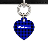 Bailey And Bone Pet Tag Blue Plaid Pet Tag
