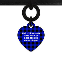 Bailey And Bone Pet Tag Blue Plaid Pet Tag