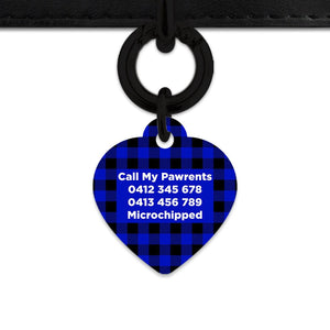 Bailey And Bone Pet Tag Blue Plaid Pet Tag